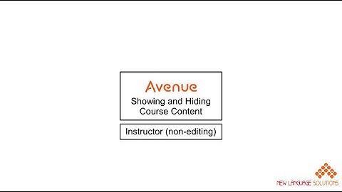 Showing and Hiding Course Content Instructor Non-Editing