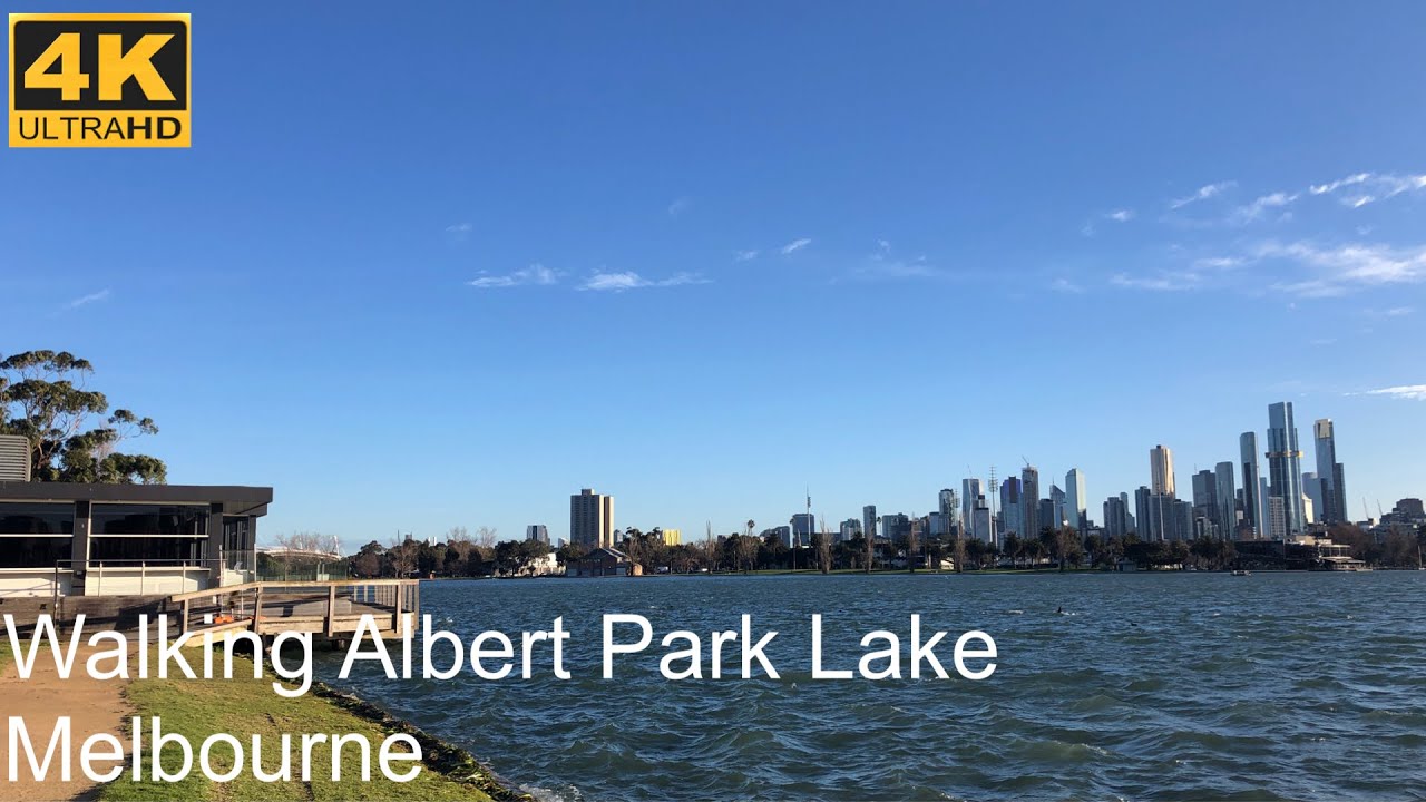 Walking Albert Park Lake Melbourne Australia Morning Exercise 4K UHD YouTube