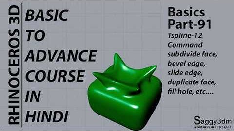 Rhino Basics in Hindi - 91 Tspline-12 5 different commands explained...