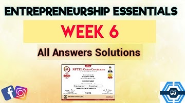 Entrepreneurship Essentials | Week 6 Quiz Answer Assignment Solution 2022 | NPTEL | SWAYAM 2022