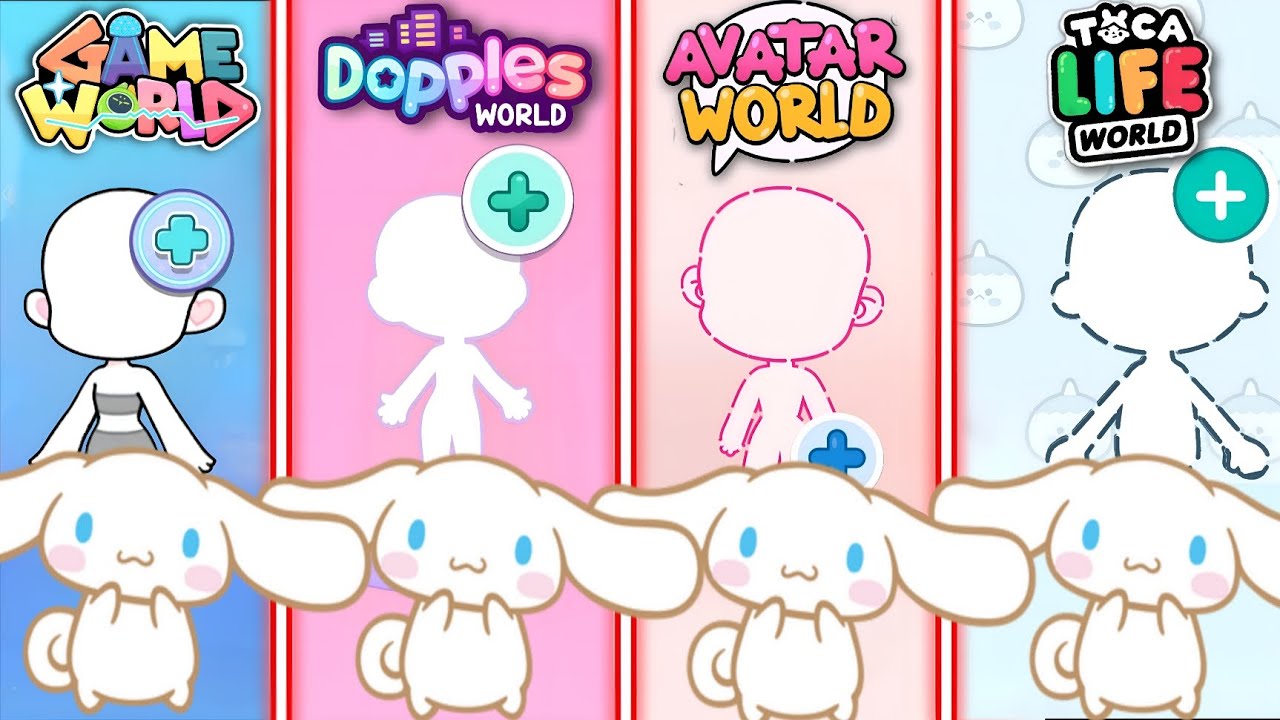 How To Make Cinnamoroll 🩵 from Sanrio in 4GAMEPLAY! #avatarworld #dopples #gameworld #tocaboca 