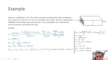 Fluid Mechanics in English | 70 | Examples on calculating the pressure drop in packed beds
