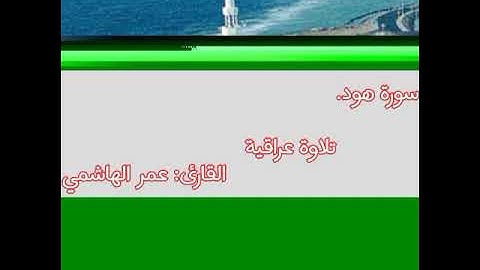 سورة هود.تلاوة عراقية.القارئ/عمر الهاشمي.