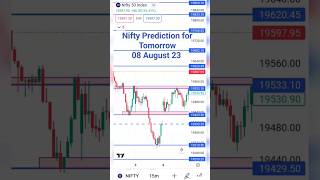 Nifty Prediction for Tomorrow | 08 August 23 #shorts #nifty #niftytomorrow #niftyprediction