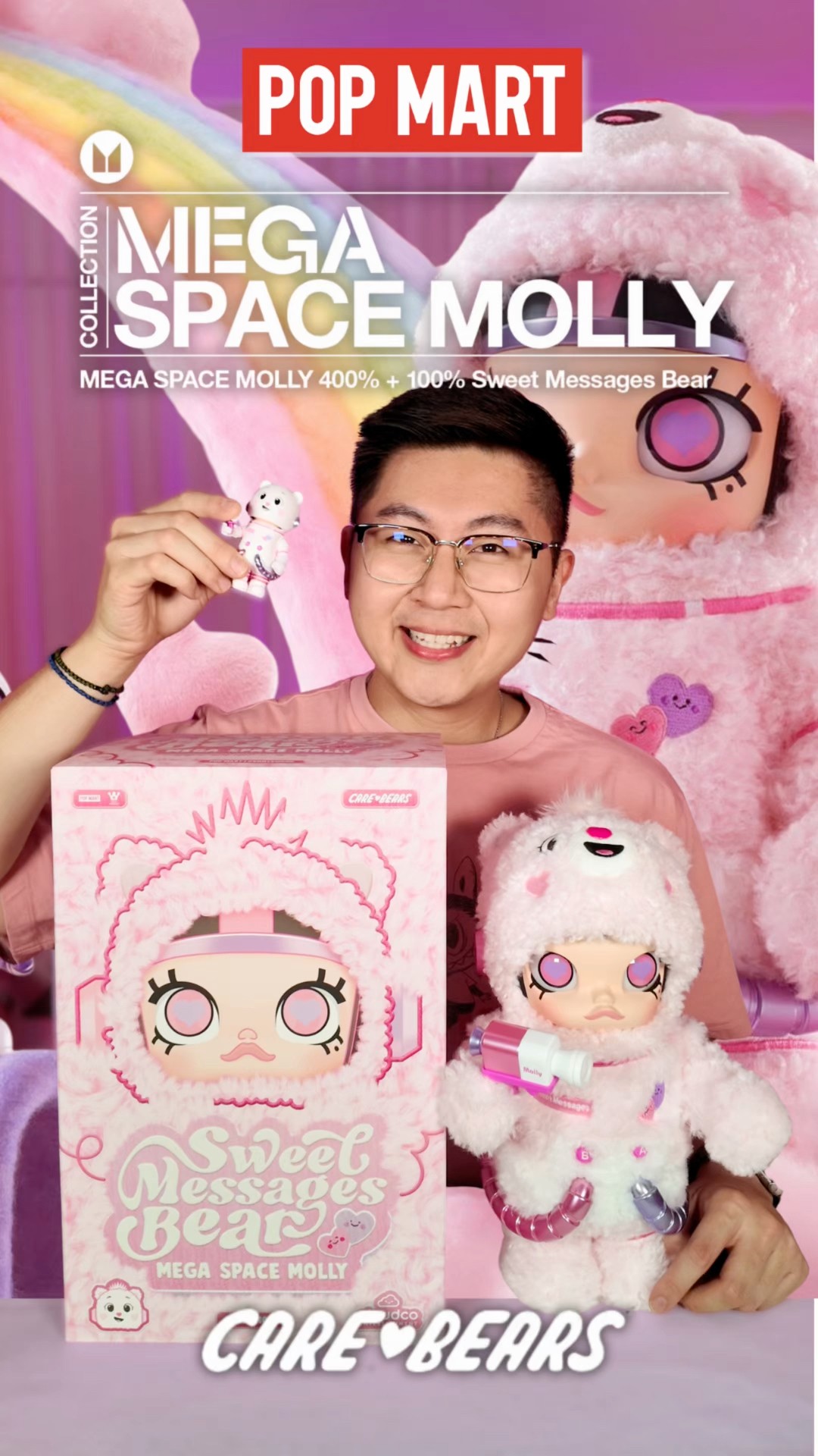 MEGA SPACE MOLLY CARE BEARS SWEET MESSAGES BEAR! It comes in 400