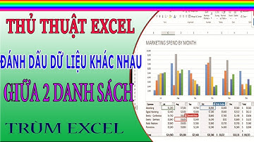 THỦ THUẬT EXCEL- Đánh dấu dữ liệu KHÁC NHAU giữa 2 danh sách- TRONG NHÁY MẮT- TRÙM EXCEL