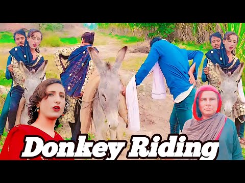 Donkey riding new village funny show || Pakistani funny donkey riding video #funny #comdey