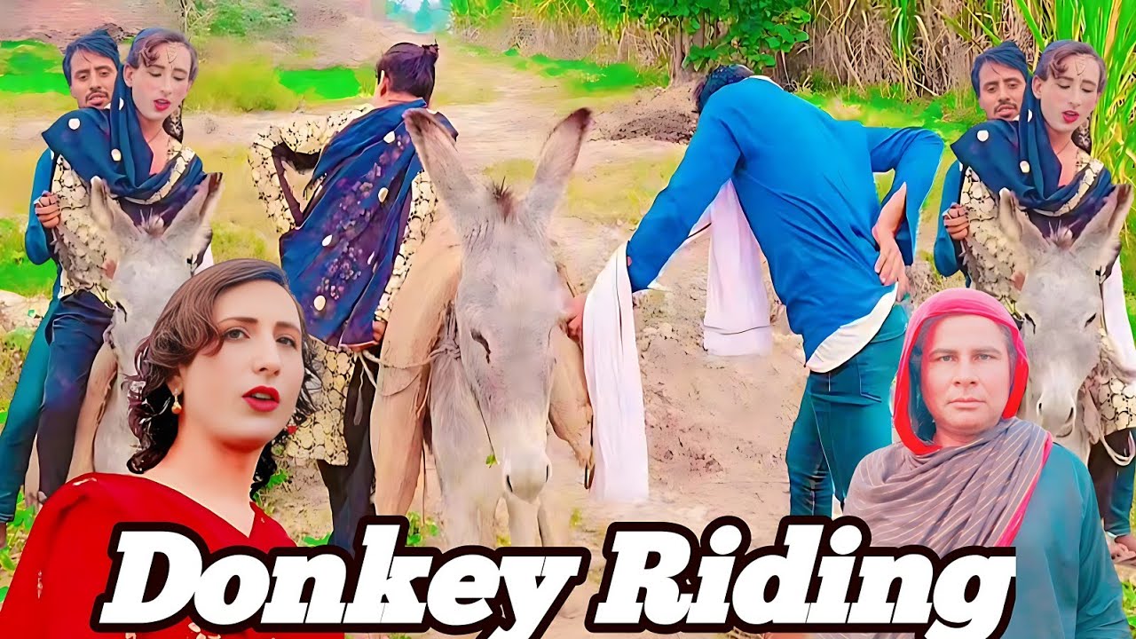 Donkey riding new village funny show || Pakistani funny donkey riding ...