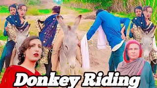 Donkey riding new village funny show || Pakistani funny donkey riding video #funny #comdey