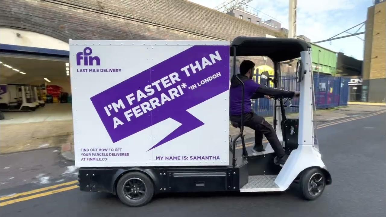 Last mile delivery London Fin ecargo bike leaving hub YouTube