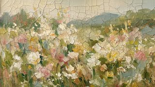 💐4K Vintage Landscape Art Luxury TV art frameless Painting | Floral Nature Background Spring ASMR