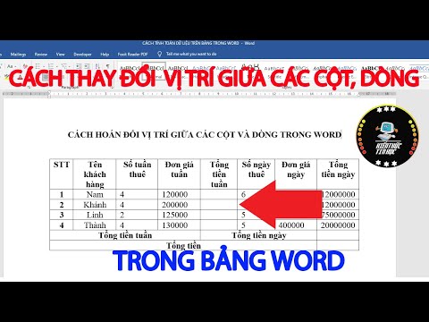 #1 Cách thay đổi vị trí các cột và dòng trong bảng Word Mới Nhất