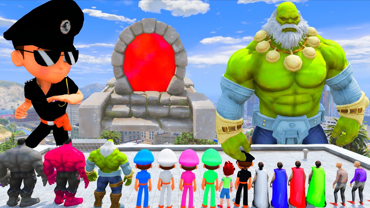 Granny Team VS Hulk Team In Gta 5 | Little Singham Saved All His Friends