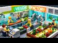 Fresh and Clean! Automated Vegetable Washing Factory • LEGO Mini Farm • Stop Motion Film