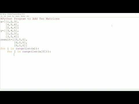 || 61 || Python Program to Add Two Matrices | Addition of matrix in Python | Matrix sum | Code