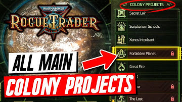 WH 40K Rogue Trader Colony Projects All projects shown for Janus, Dargonus, Kiava Gamma & Vheabos VI