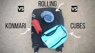 Konmari vs Rolling vs Packing Cubes | Which One Saves More Space?