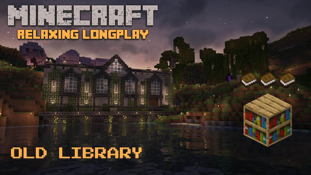 Minecraft 80s Library Building an Old Library in Minecraft Survival Mode. With No Commentary ...