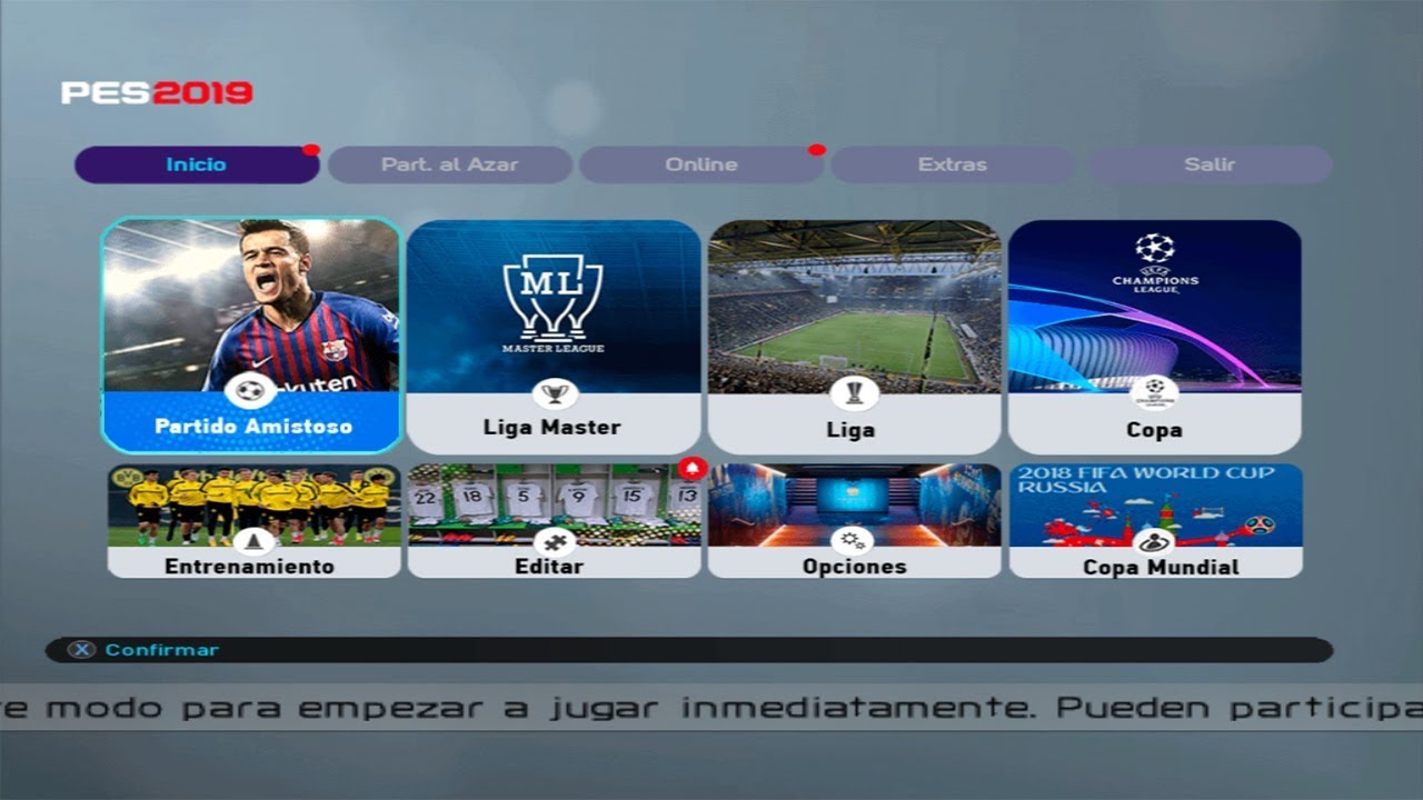 [PES6] - INTERFAZ DE PES 2019!!