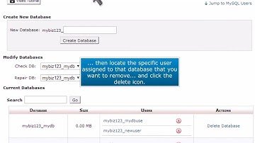 7) How to remove a user from a MySQL database in cPanel by Gecko Websites