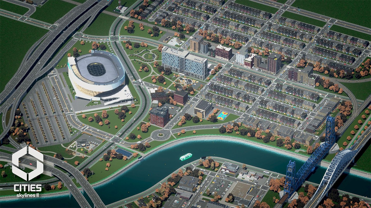 Building a Stadium District + New Neighborhood in Cities Skylines 2!