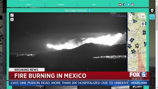 Brush Fire Burning In Mexico