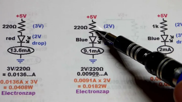 220 Ohm Resistor Protecting Blue LED From 5V Electronics by Electronzap
