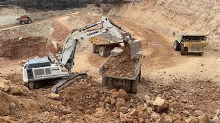 Liebherr 984 Excavator Loading Caterpillar 777 Dumpers - Sotiriadis/Labrianidis Mining Works