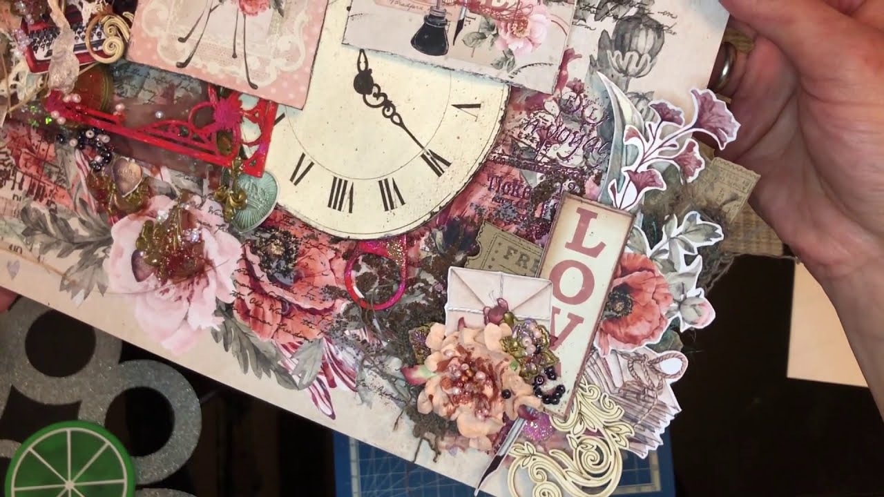 Step by step mixed media frame "Love letters" by scrapnelli