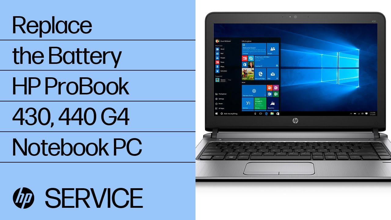Replace The Battery Hp Probook 430 440 G4 Notebook Pc Hp Youtube