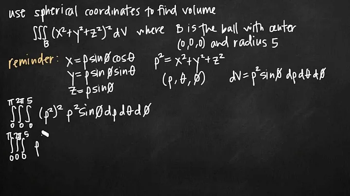 Triple integral in spherical coordinates to find volume (KristaKingMath)