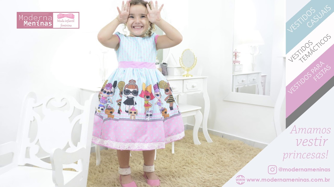 vestido infantil tema lol