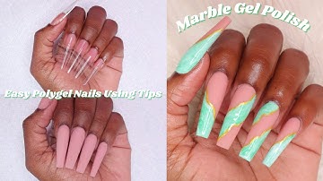 Easy Polygel Nails Using Tips | Madam Glam Gel Polish & Polygel Review! Nail Tutorial For Beginners