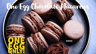 Chocolate Macarons Recipe|| ONE EGG - CHOCOLATE MACARONS || Kitchen Date