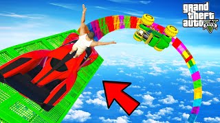 FRANKLIN TRIED IMPOSSIBLE WALL RIDE ULTRA MEGA RAMP PARKOUR CHALLENGE GTA 5 | SHINCHAN and CHOP