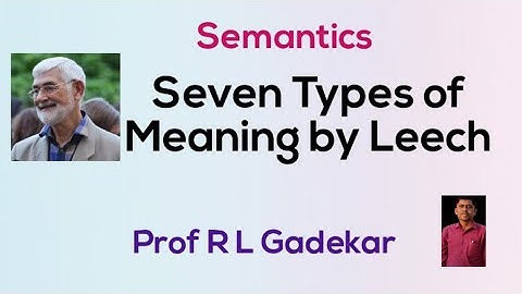 Seven Types of Meaning by Geoffrey Leech