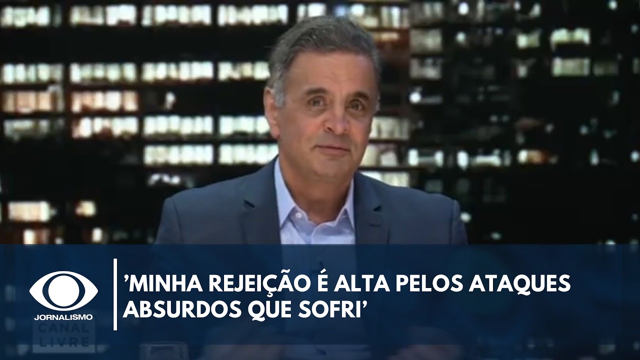 'Minha rejeição é alta pelos ataques absurdos que sofri", diz Aécio Neves | Canal Livre