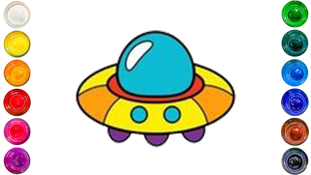 How to draw a UFO step by step - YouTube