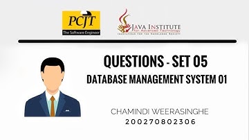 Question Set 05 | Database Management System | Java Institute