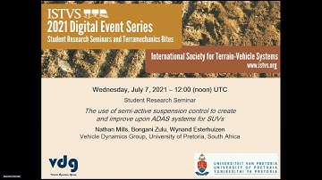Vehicle Dynamics Group, University of Pretoria | ISTVS Student Research Seminar