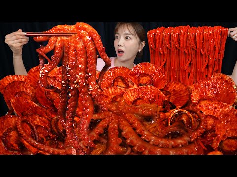 가리비 폭탄 🔥 대왕 낙지 해물볶음짬뽕 먹방 Giant Octopus with <strong>Scallops</strong> BOMB! Seafood Jjamppong Mukbang ASMR Ssoyoung