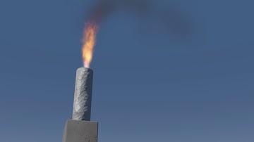 Gas fire flare, lightwave 11.  Hypervoxel particles, no smoke sim.