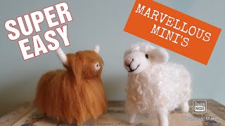 Beginner Needle Felt HIGHLAND COW AND SHEEP  Needle Felted Animals, Needle Felting For Beginners