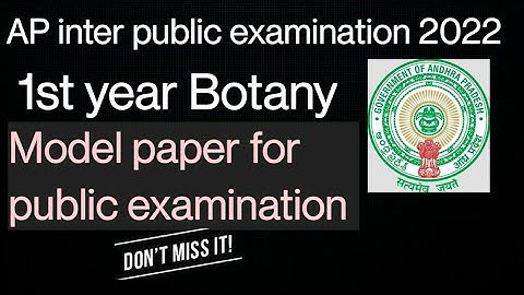 #apinterexams2022 || junior inter botany model paper for public examination|| #botanysamplequestions