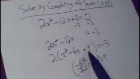 Completing the Square (a does not equal 1)