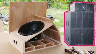 Test Turbo 18  Subwoofer box + speaker  OBOM TRUMP 18 1200W DiY