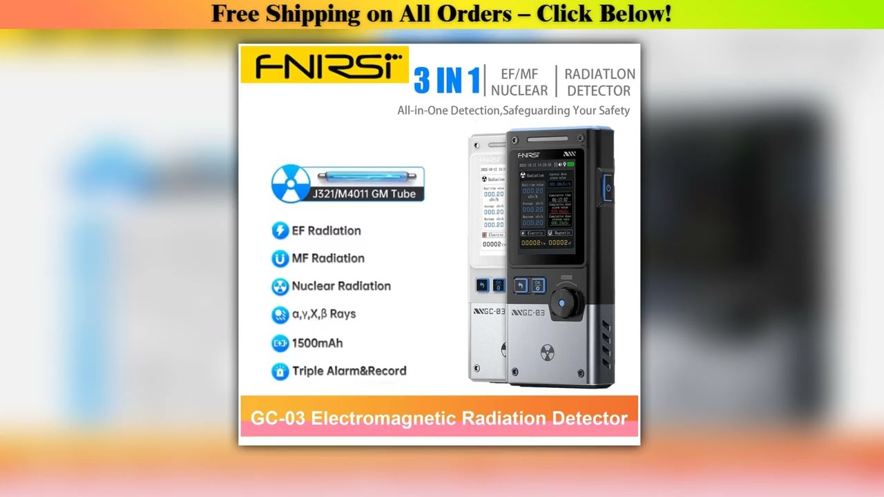 FNIRSI GC-03 3-IN-1 Electromagnetic Radiation Detector Electric & Magnetic Field Strength RF Power