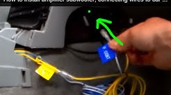 How to install amplifier subwoofer, connecting wires to car stereo 