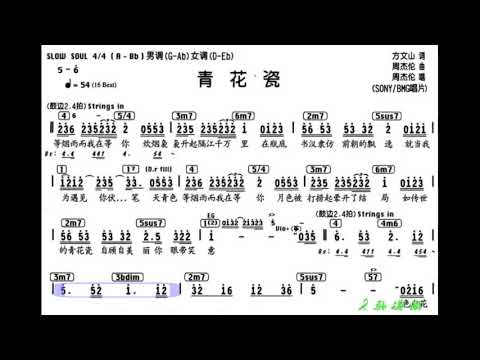 青花瓷 G调伴奏 (加小节指示，供参考）Blue and white porcelain - instrumental in G with measure marks