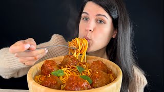 Spaghetti & Meatballs Asmr Mukbang Eating Sounds